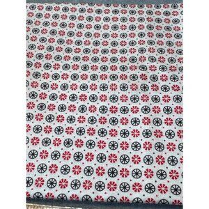 Vintage-Inspired Fat Quarter Fabric 18"x22" Red & Black Floral Print Cotton Quil